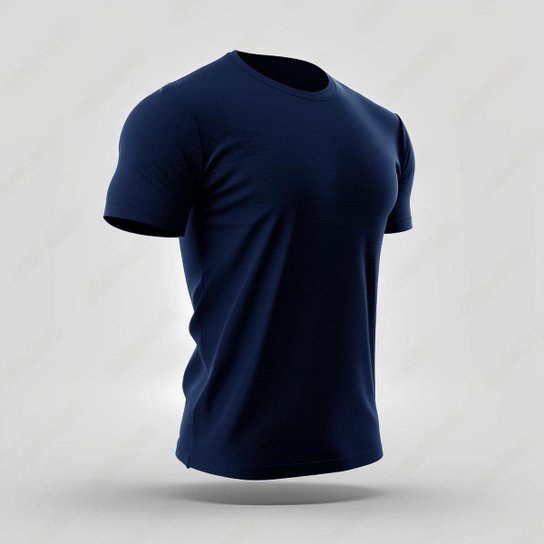 Camiseta Dry Masculina - Marinho+Azul Menor preço em Camiseta Dry Masculina - Marinho+Azul