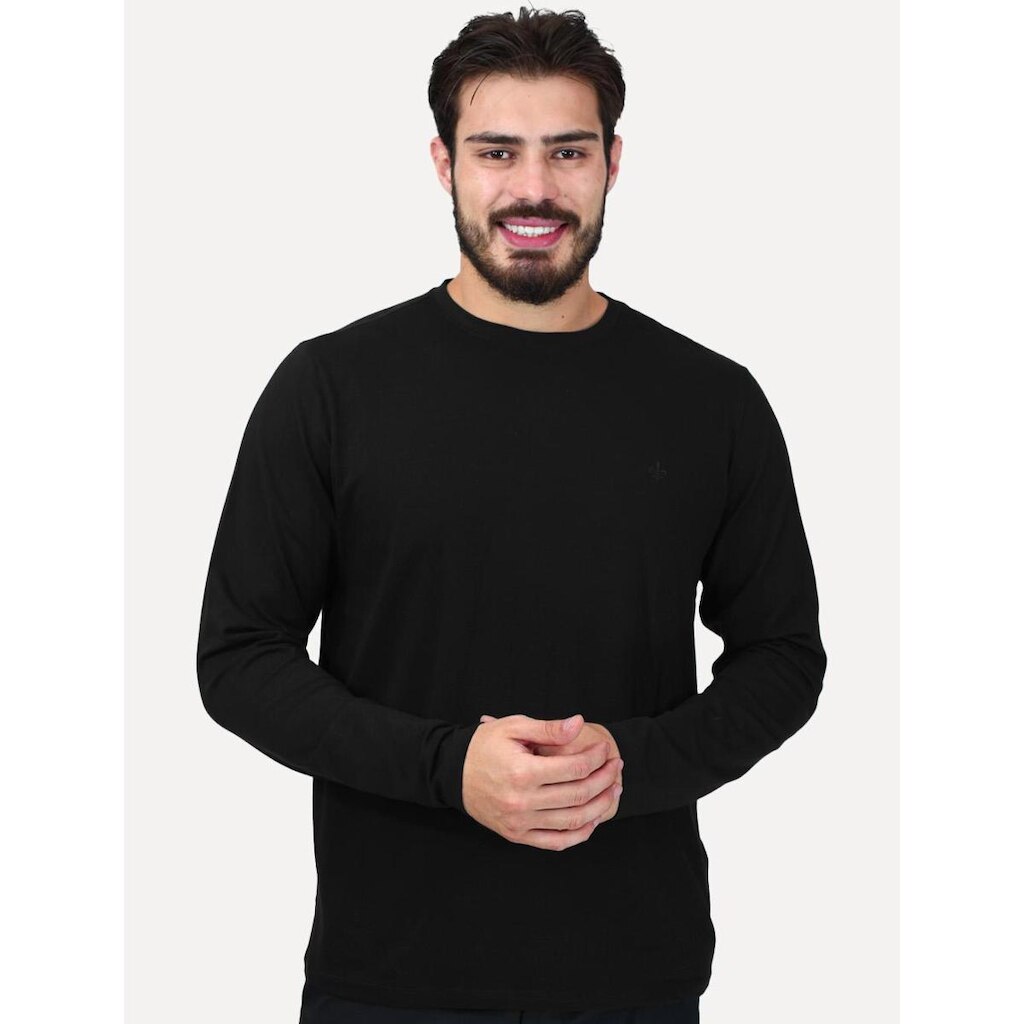 Camiseta Dudalina Manga Longa Cotton Flex Preta