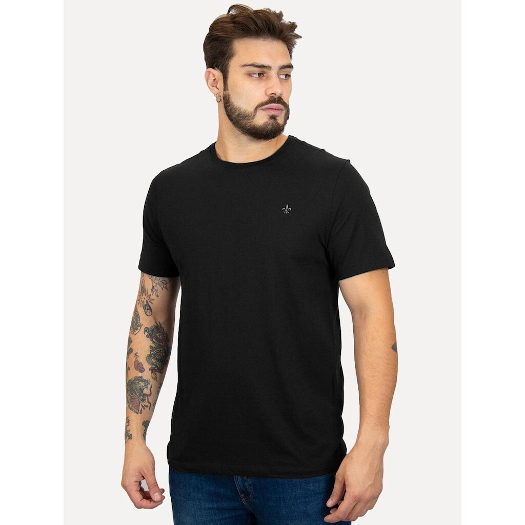 Camiseta Dudalina Masculina Basic Essential Gray Icon Preta Tamanho:GG