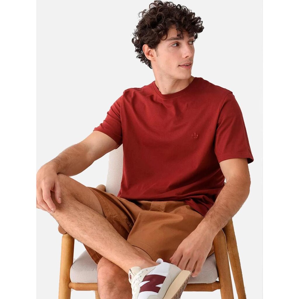 Camiseta Dudalina Masculina Essentials Modal Logo Terracota