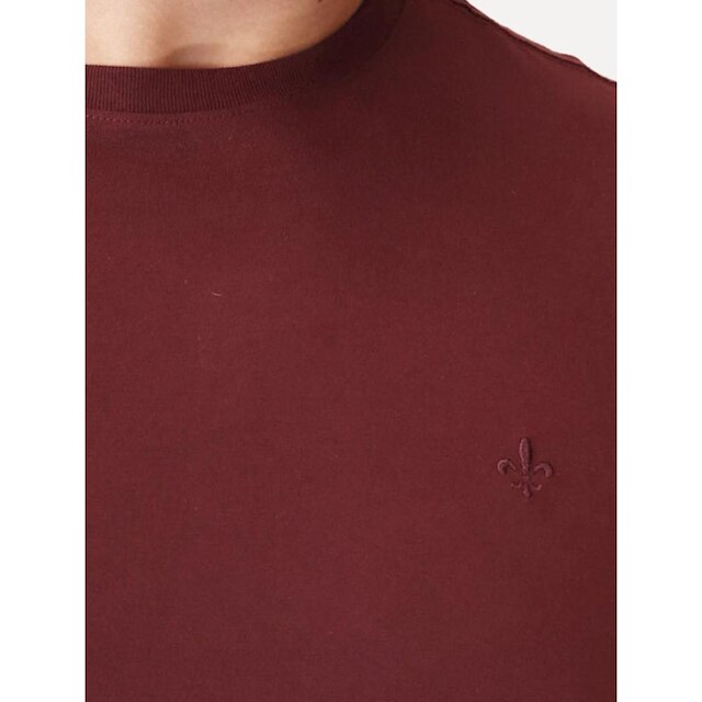 Camiseta Dudalina Masculina Essentials Modal Logo Vinho