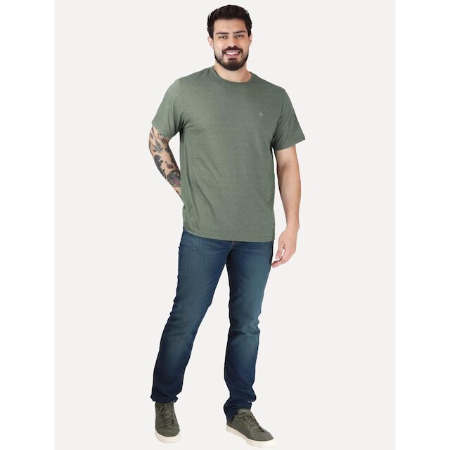 Camiseta Dudalina Masculina Regular Mono Icon Verde Médio