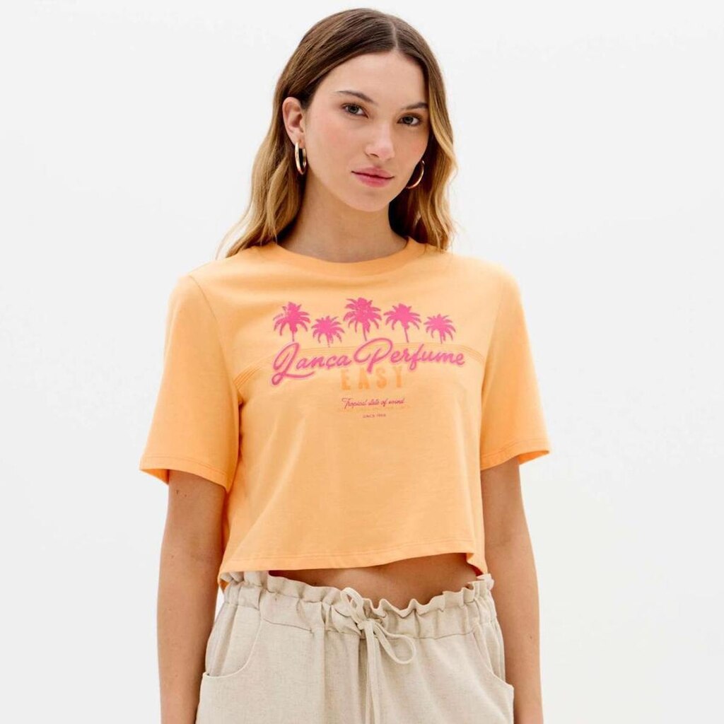 Camiseta Easy Lança Perfume Cropped Feminino