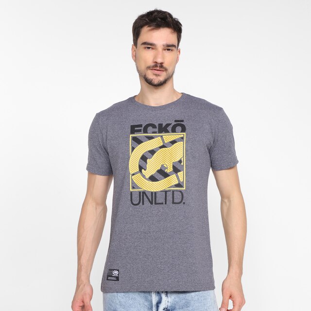 Camiseta Ecko Block Logo Masculina - Grafite Menor preço em Camiseta Ecko Block Logo Masculina - Grafite