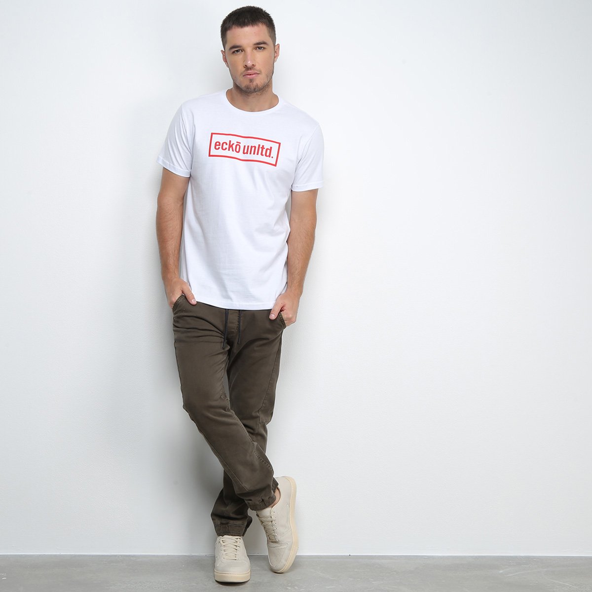 camiseta ecko fashion lisa masculina