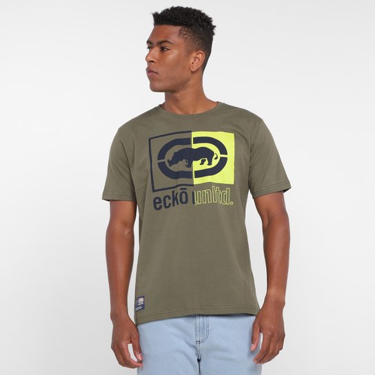 Camiseta Ecko Estampada K182A Masculina - Verde Militar Menor preço em Camiseta Ecko Estampada K182A Masculina - Verde Militar