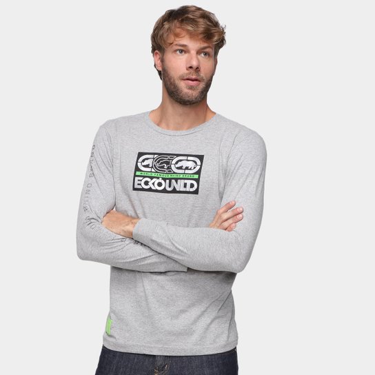 Camiseta Ecko Estampada Manga Longa Masculina - Marrom Menor preço em Camiseta Ecko Estampada Manga Longa Masculina - Marrom