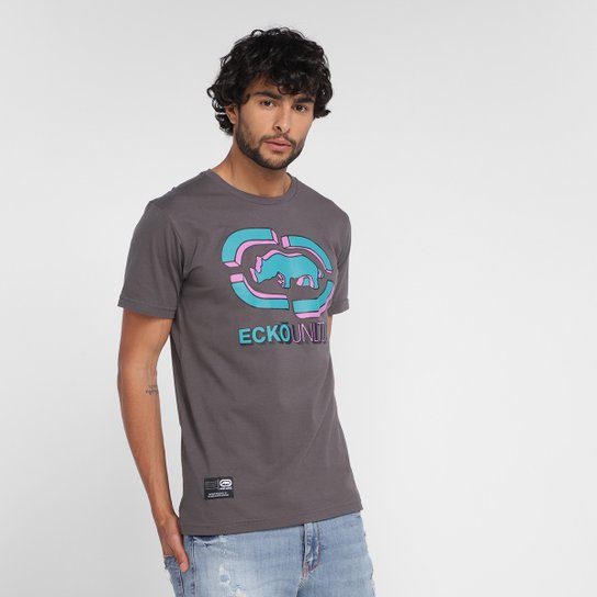 Camiseta Ecko Estampada Masculina - Chumbo Menor preço em Camiseta Ecko Estampada Masculina - Chumbo