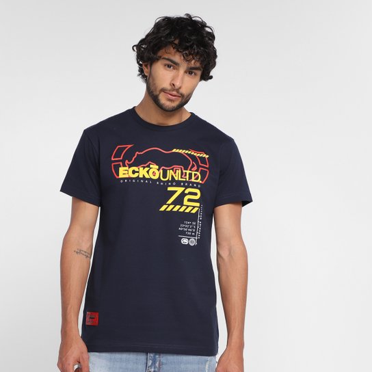 Camiseta Ecko Estampada Masculina - Azul Navy Menor preço em Camiseta Ecko Estampada Masculina - Azul Navy