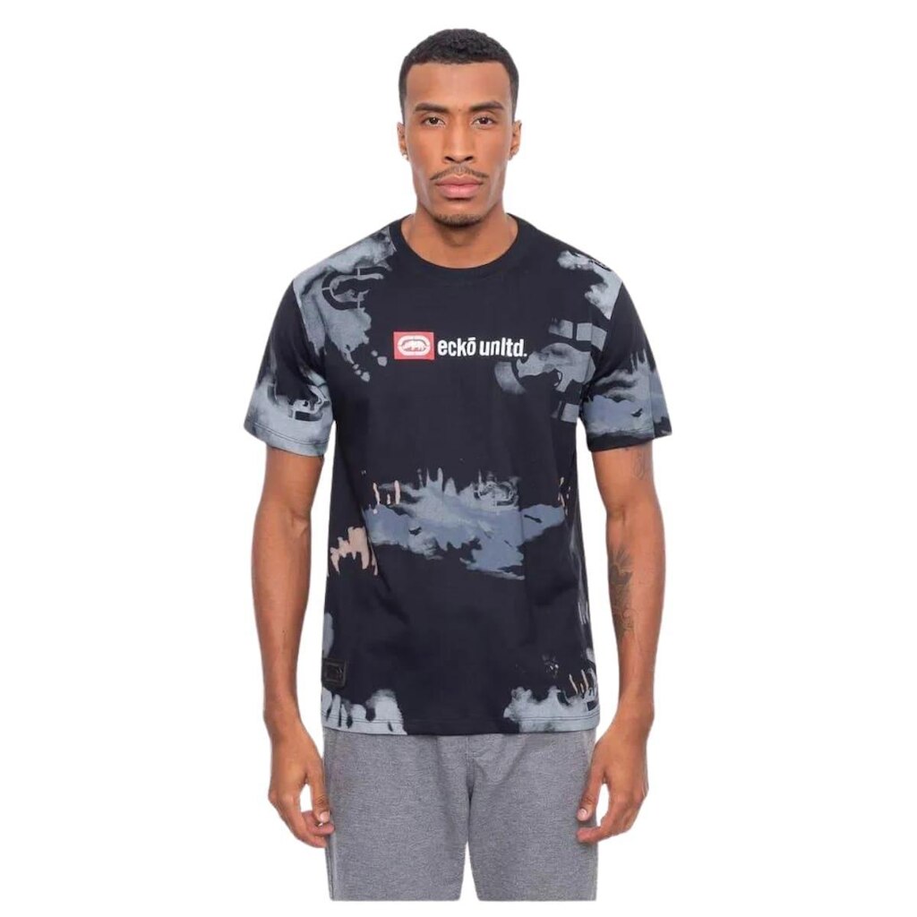 Camiseta Ecko Estilosa Logo Estampada Preta