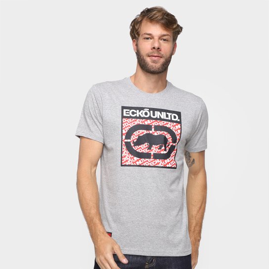 Camiseta Ecko Logo Box Masculina - Marrom Menor preço em Camiseta Ecko Logo Box Masculina - Marrom