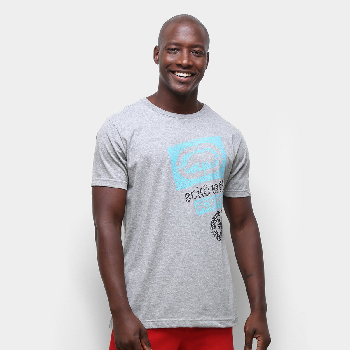 camiseta ecko logo camo manga longa masculina