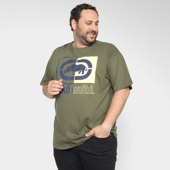 Camiseta Ecko Military Plus Size Masculina - Verde Militar Menor preço em Camiseta Ecko Military Plus Size Masculina - Verde Militar
