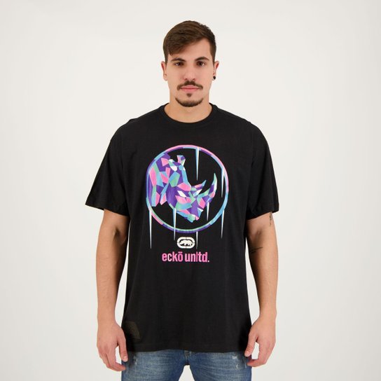 Camiseta Ecko Plus Rhino Preta - Preto Menor preço em Camiseta Ecko Plus Rhino Preta - Preto