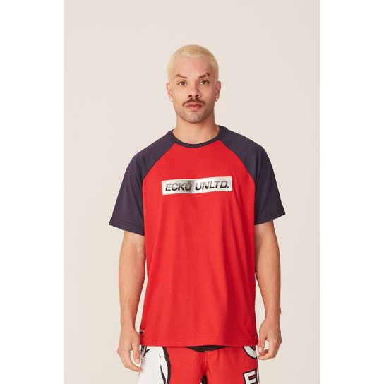 Camiseta Ecko Raglan Estampada Masculino - Vermelho Menor preço em Camiseta Ecko Raglan Estampada Masculino - Vermelho