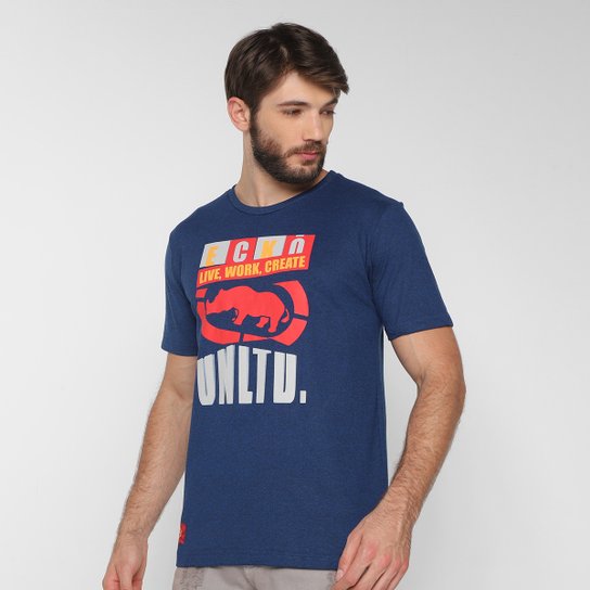 Camiseta Ecko Unltd Violet Masculina - Azul Menor preço em Camiseta Ecko Unltd Violet Masculina - Azul