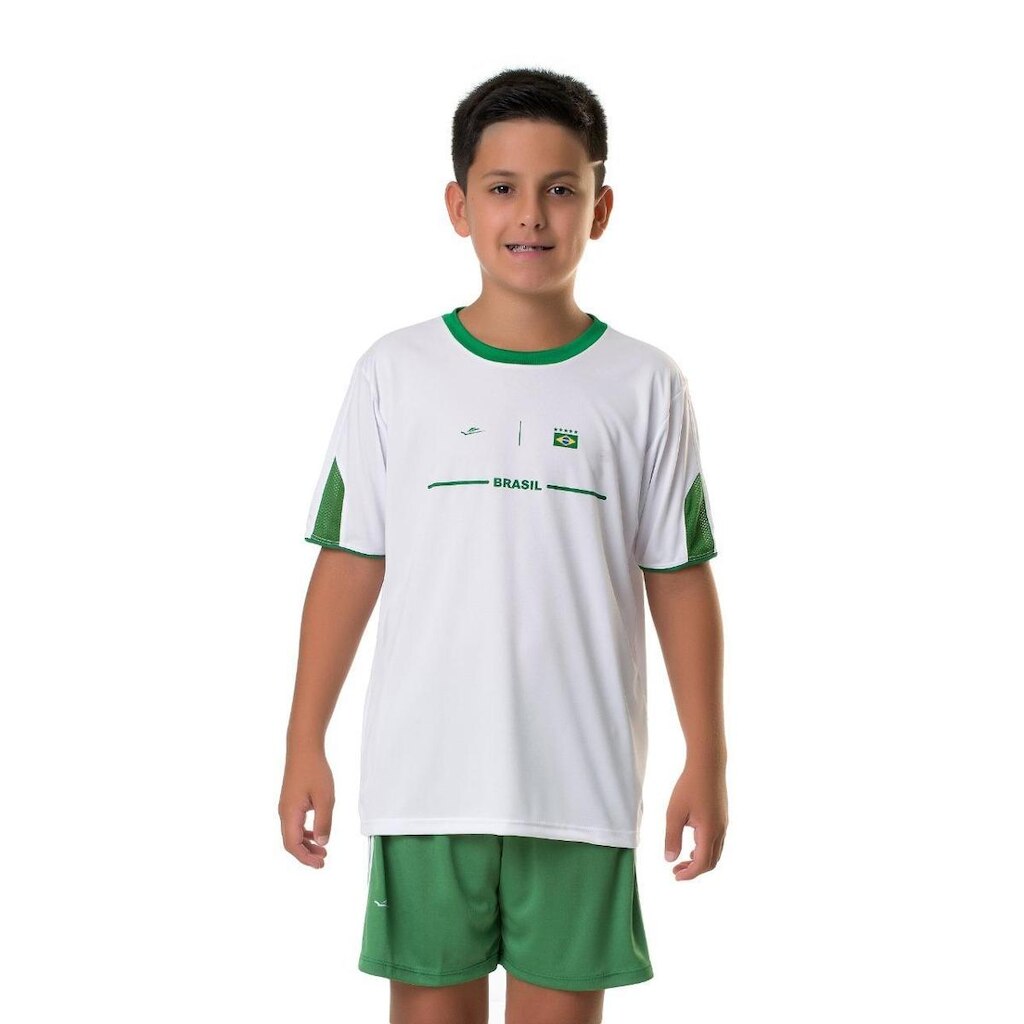 Camiseta Elite Brasil Infantil - Branco e Verde Branco-verde 10