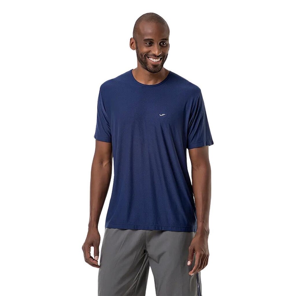 Camiseta Elite Marinho Gola Careca Plus Size