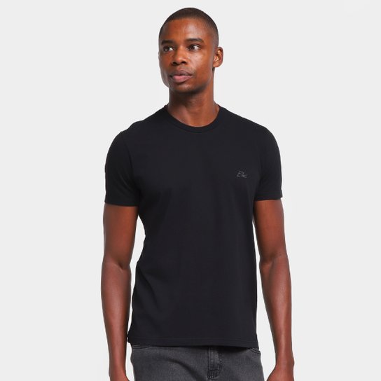 Camiseta Ellus Cotton Fine Aquarela Classic Masculina - Preto Menor preço em Camiseta Ellus Cotton Fine Aquarela Classic Masculina - Preto