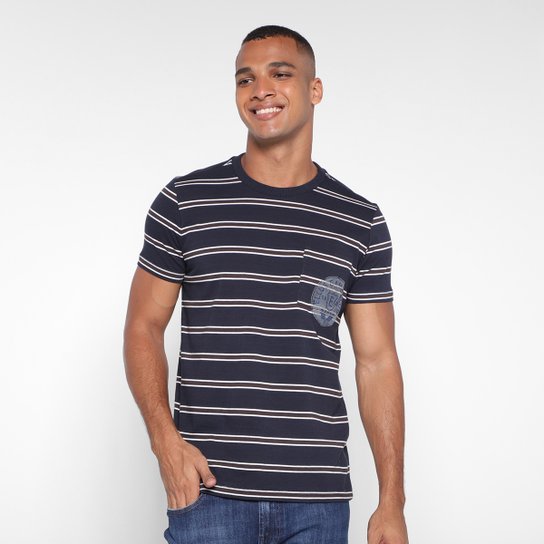 Camiseta Ellus Estampada Masculina - Marinho Menor preço em Camiseta Ellus Estampada Masculina - Marinho