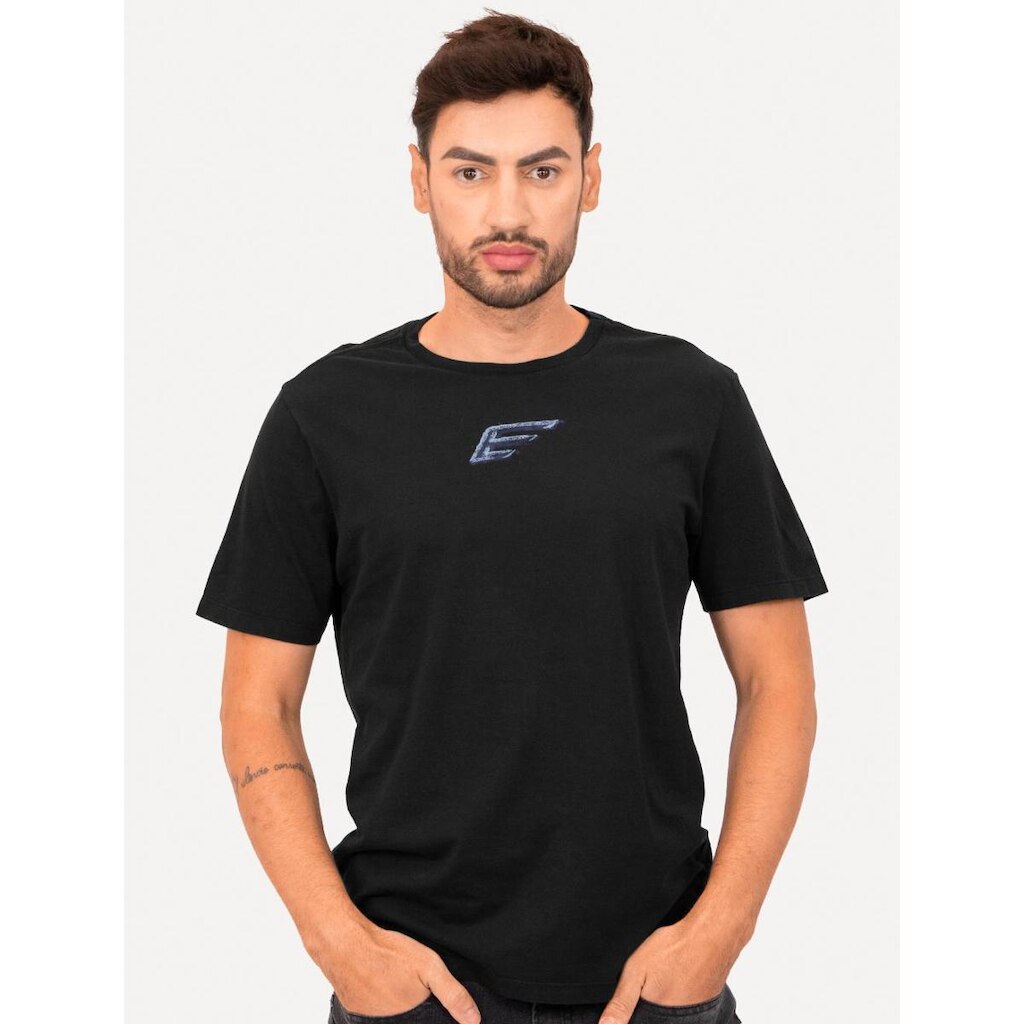 Camiseta Ellus Masculina Cotton Fine Easa Paint Preta