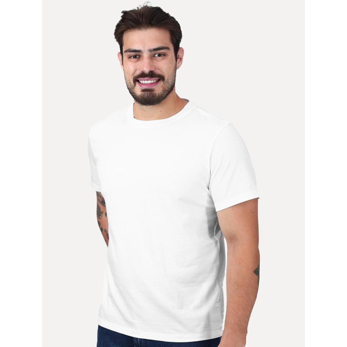 Camiseta Ellus Masculina Pima Cotton Mirror Classic Branca
