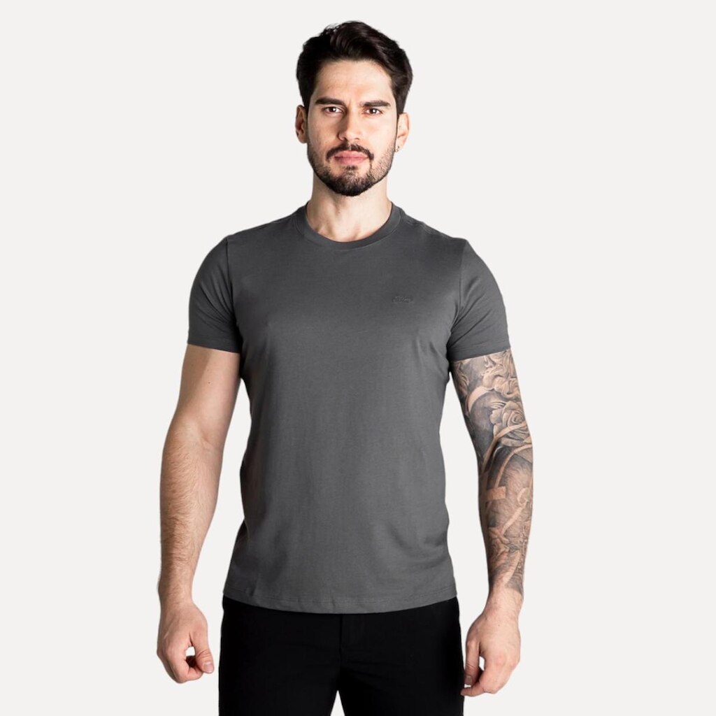 Camiseta Ellus Pima Cotton Chumbo