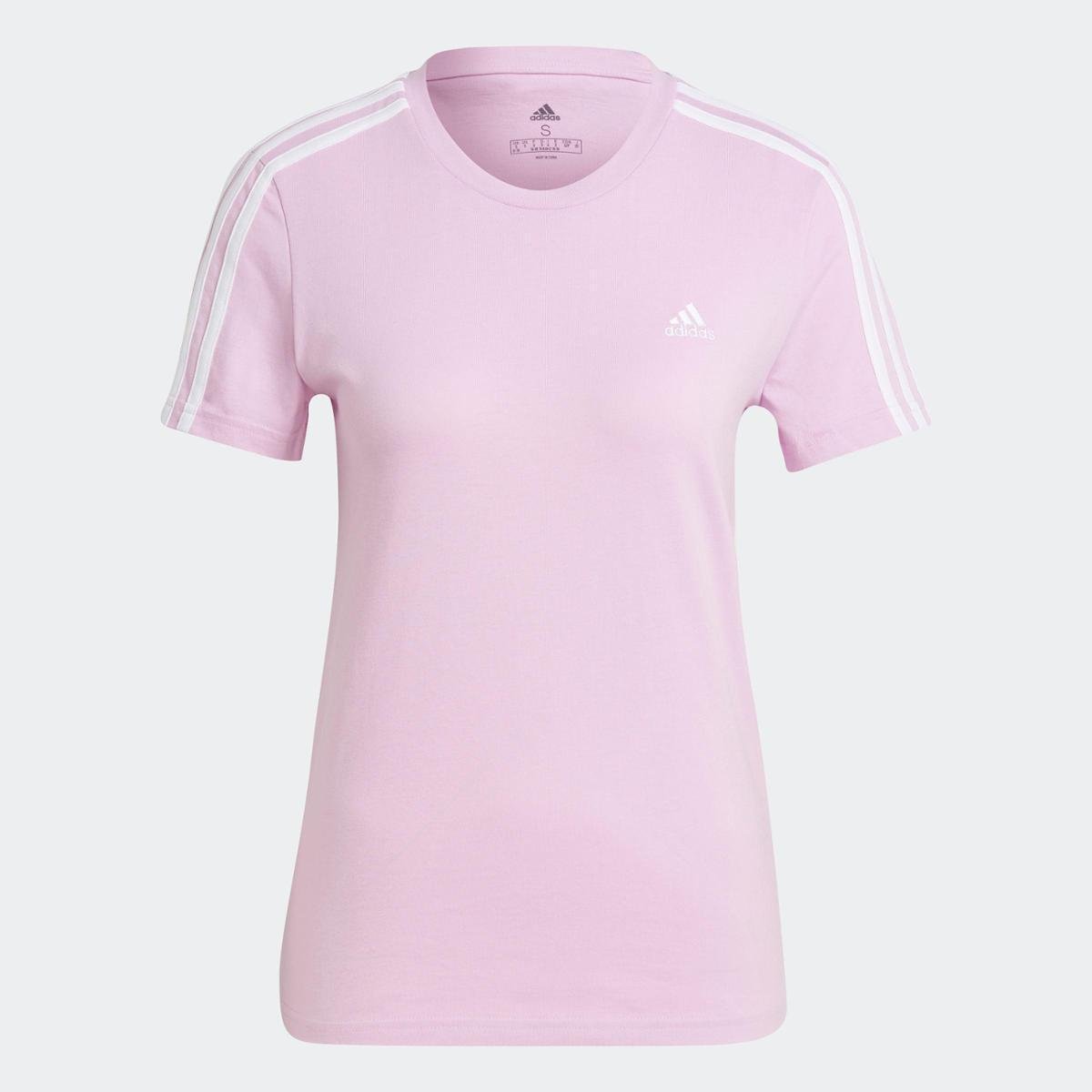 camiseta 3 stripes adidas rosa
