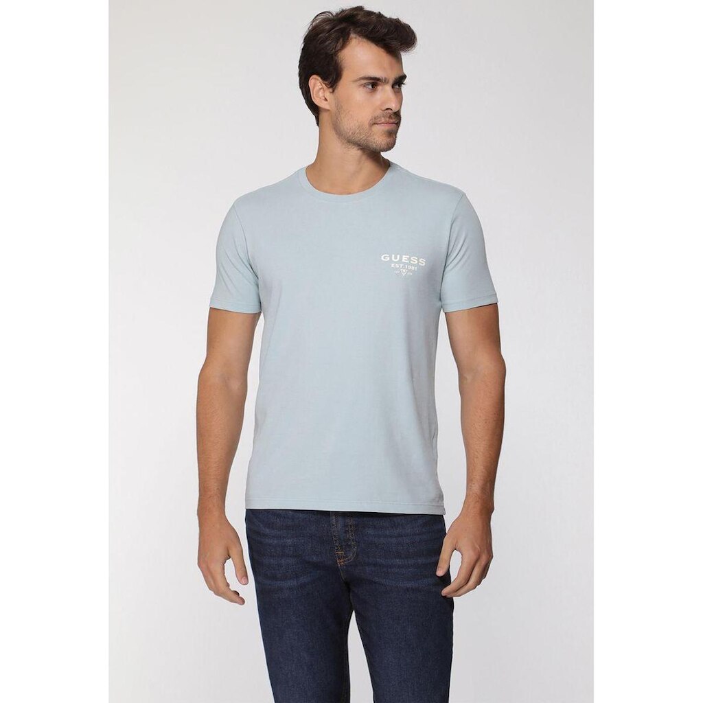 Camiseta Est 1981 Guess Azul Claro