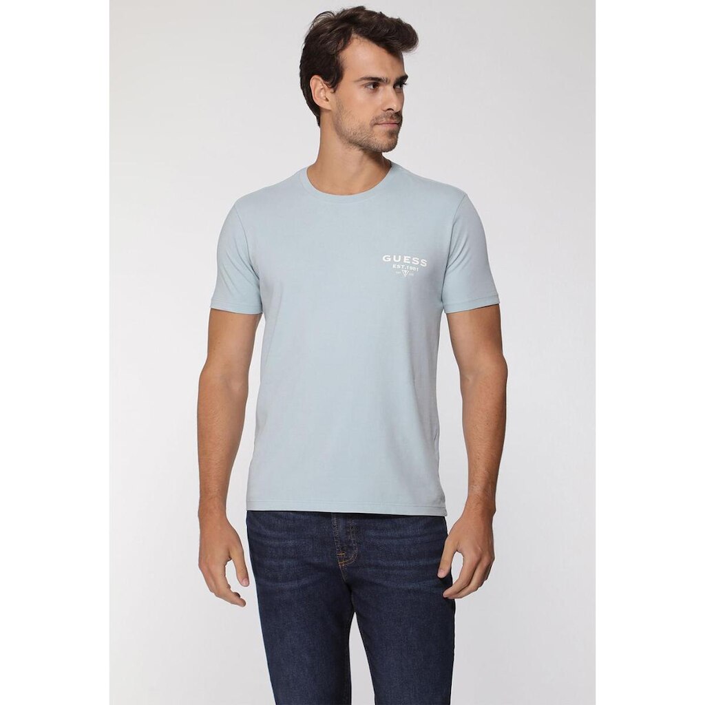 Camiseta Est 1981 Guess Azul Claro