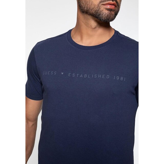 Camiseta Est 1981 Guess Azul Escuro