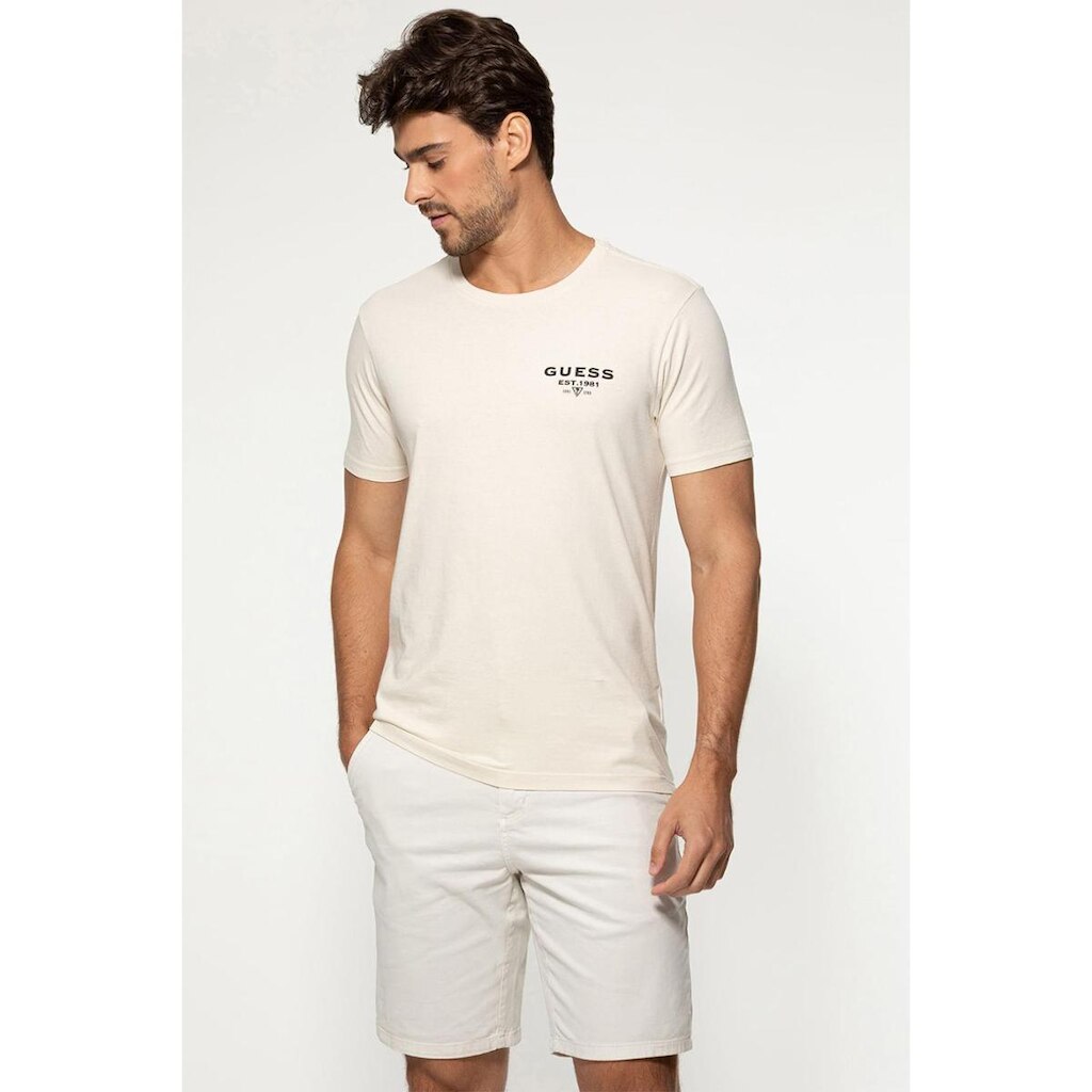 Camiseta Est 1981 Guess Bege