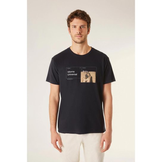 Camiseta Est Linguagem Universal Vj Reserva Masculina - Preto