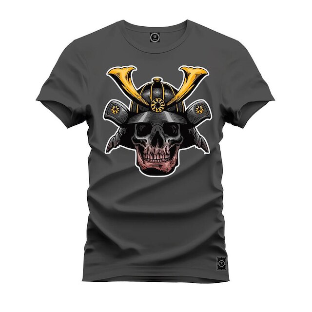 Menor preço em Camiseta Estamapada Algodão T-Shirt New Capacete - Grafite