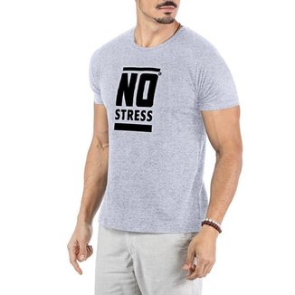 Camiseta Estampa Frontal Logo No Stress Cinza