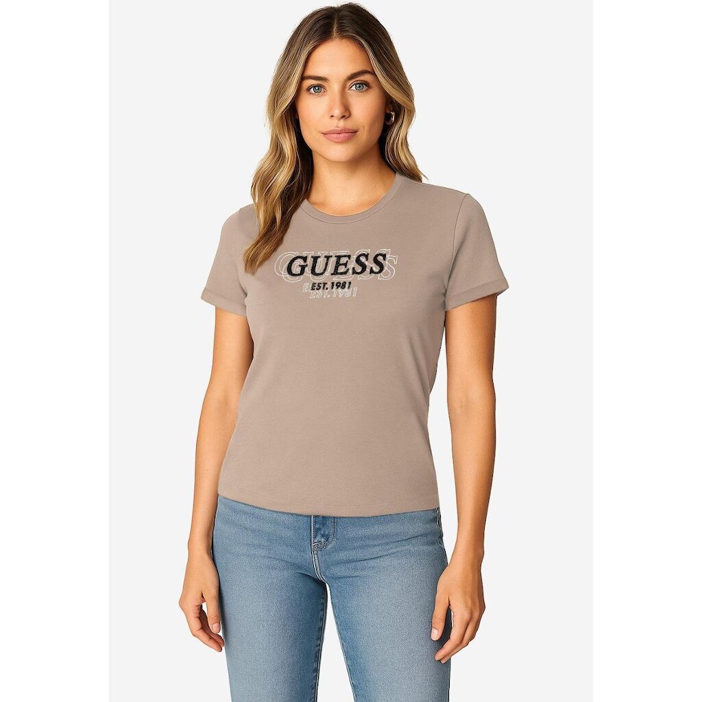 Camiseta Estampa GUESS Caviar Bege