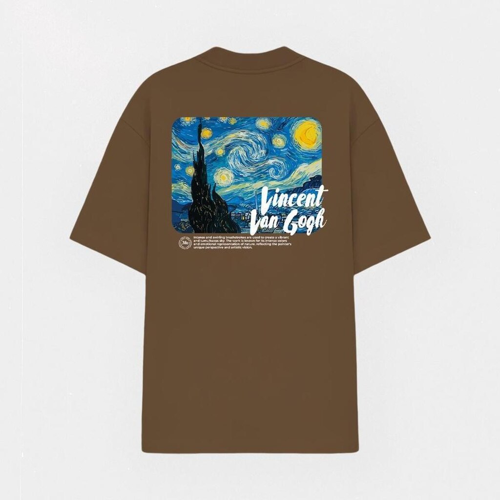 Camiseta Estampada Abstract Streetwear Over Noite Estrelada Van Gogh