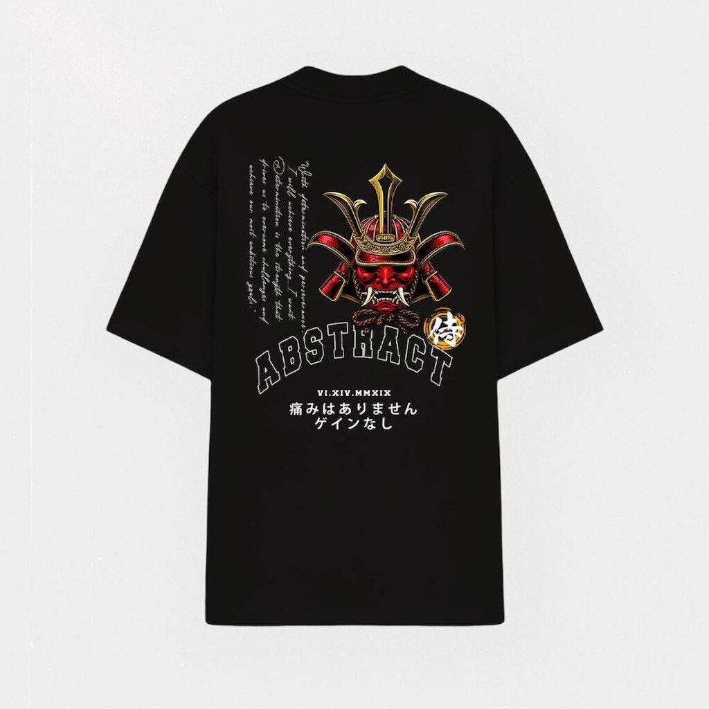 Camiseta Estampada Abstract Streetwear Over Samurai Toquio