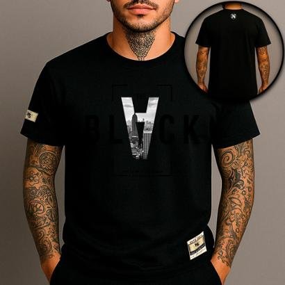 Camiseta de Algodão Estampada Basquete NYC