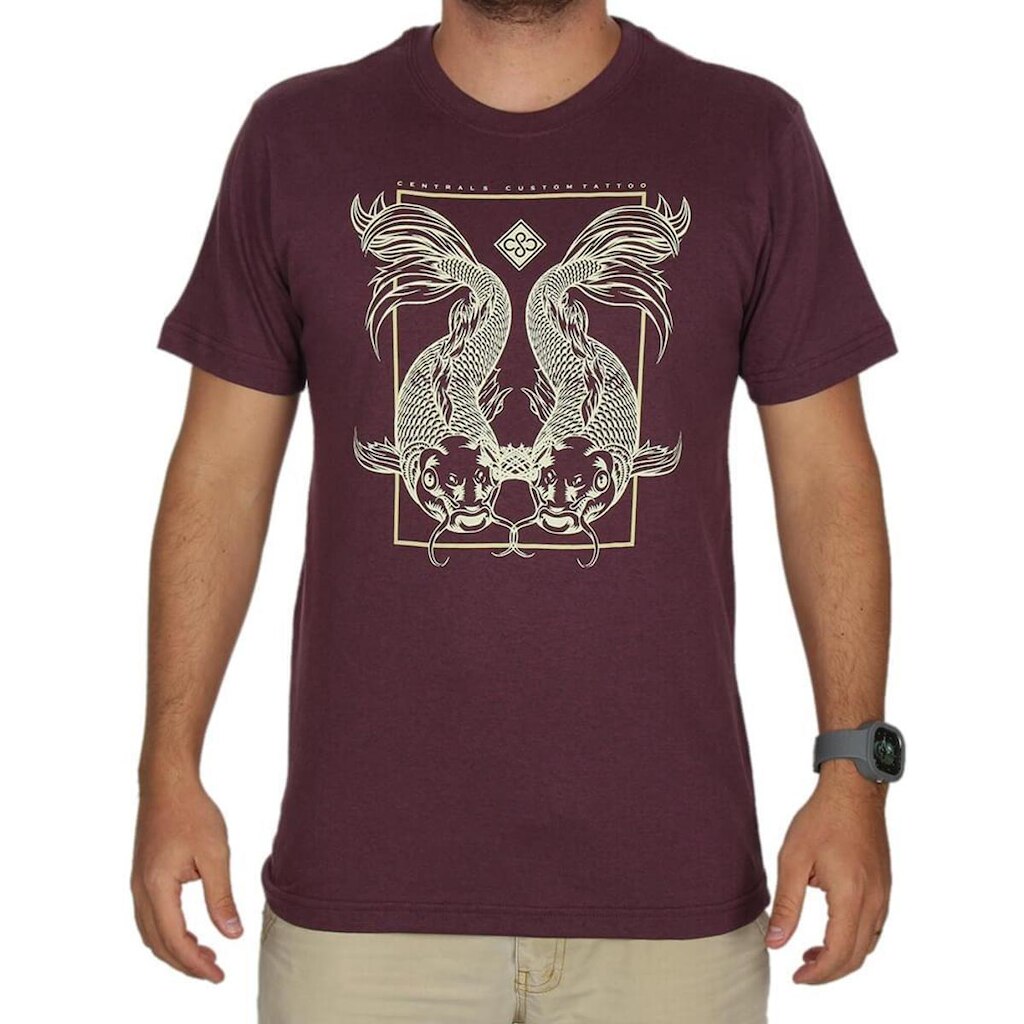 Camiseta Estampada Central Surf - Vinho Central Surf