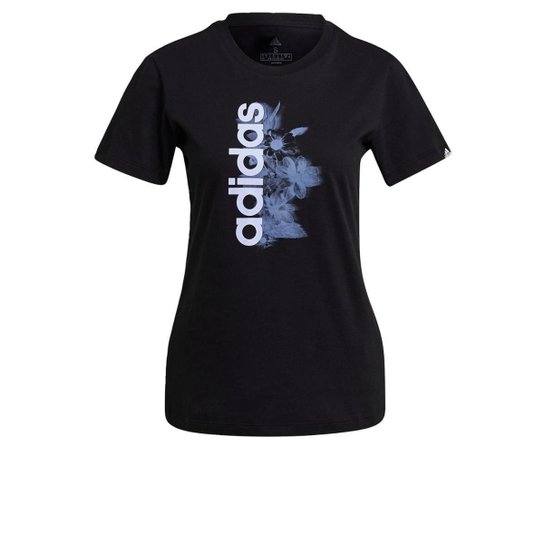 Camiseta Estampada Vertical Logo Soft Floral Adidas