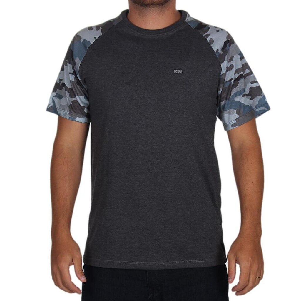 Camiseta Estampada Wg Raglan Camouflaged - Chumbo Wg