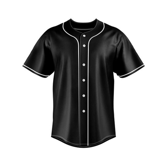 Camiseta Estilo Beisebol Baseball Lisa Com Botoes Premium P