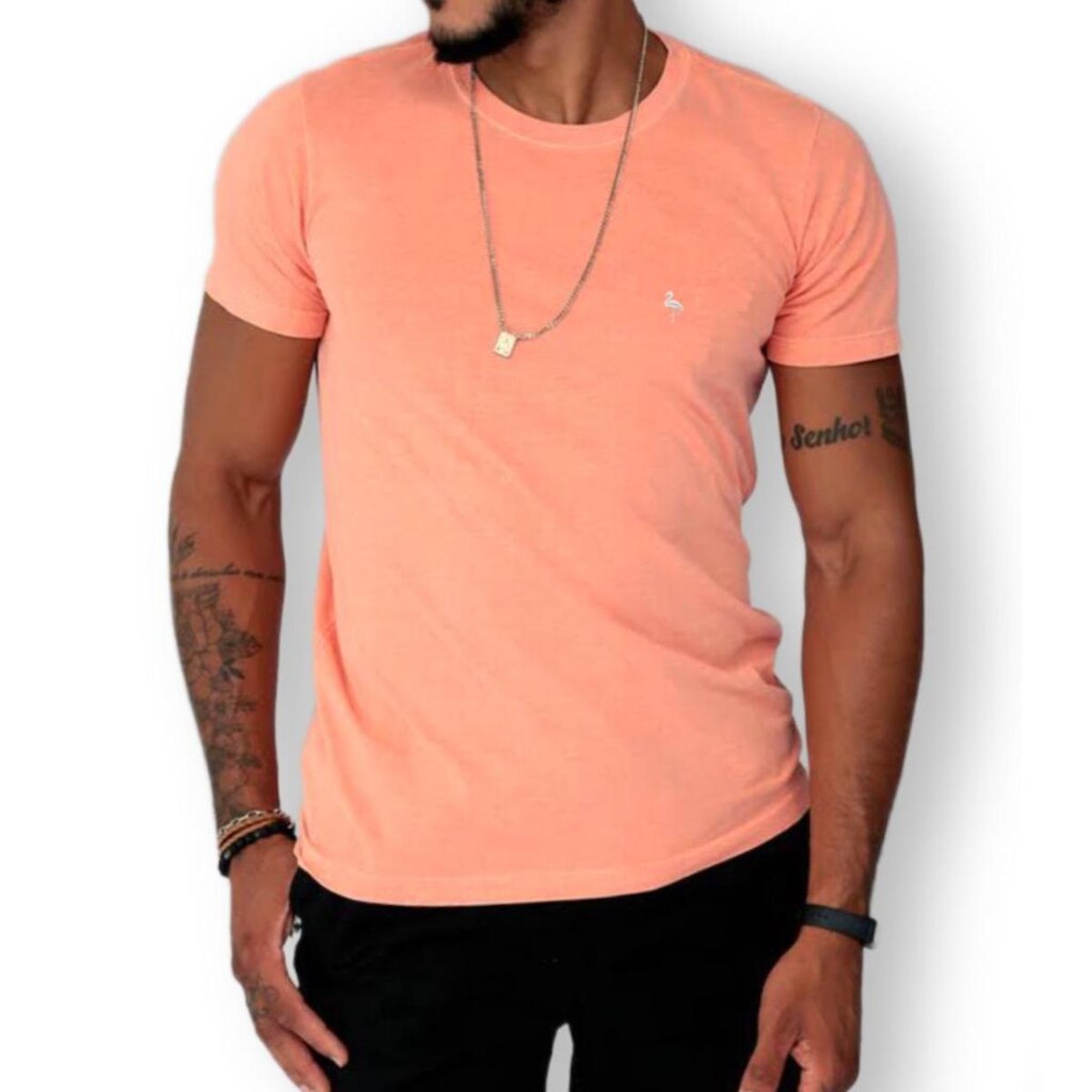 Camiseta Estonada Laranja Neon