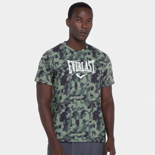 Camiseta Everlast Camuflada Masculina - Verde+Preto Menor preço em Camiseta Everlast Camuflada Masculina - Verde+Preto