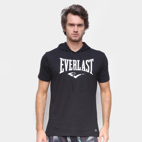 Camiseta Everlast Com Capuz Masculina - Preto Menor preço em Camiseta Everlast Com Capuz Masculina - Preto