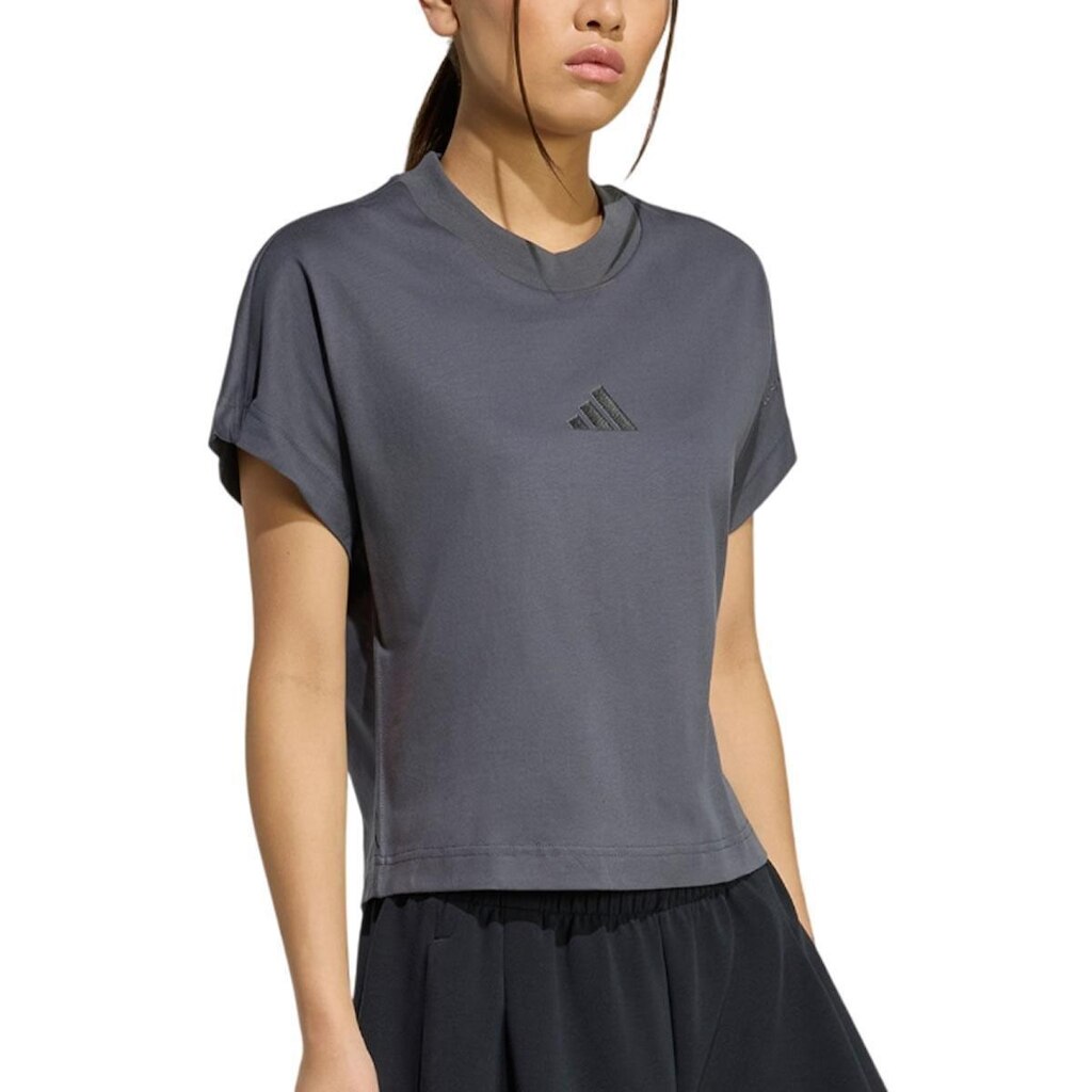 Camiseta Feminina Adidas Cropped Grey Cinza - JY78