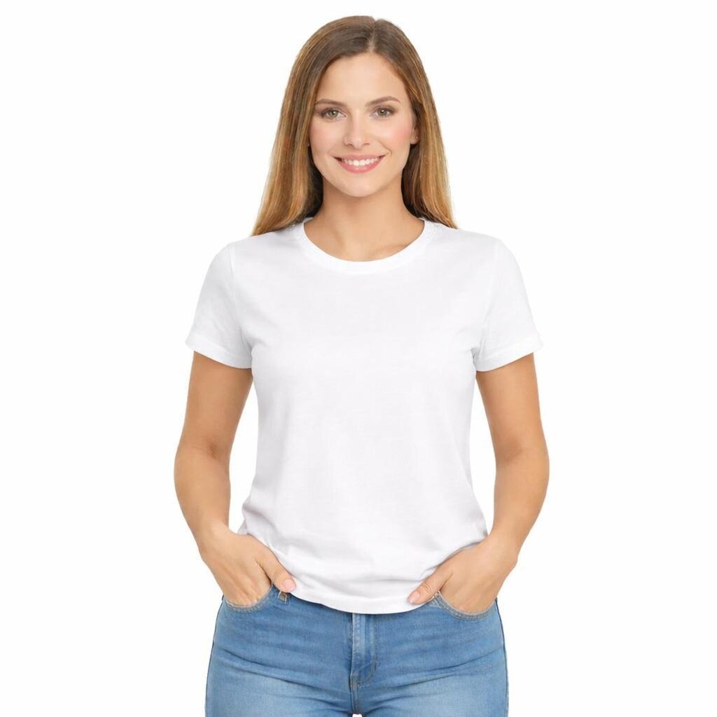 Camiseta Feminina Algodão Básica Casual Confortável Dia a Dia