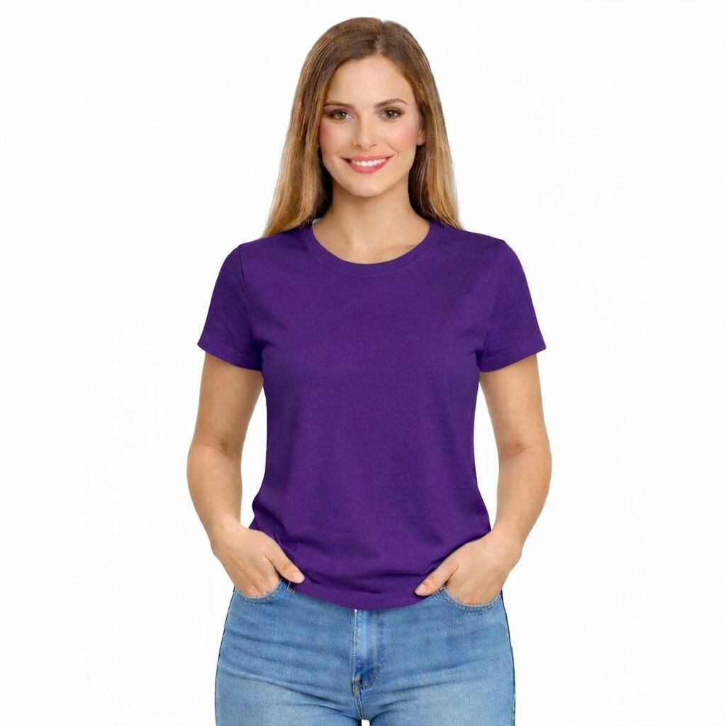 Camiseta Feminina Algodão Básica Casual Confortável Dia a Dia