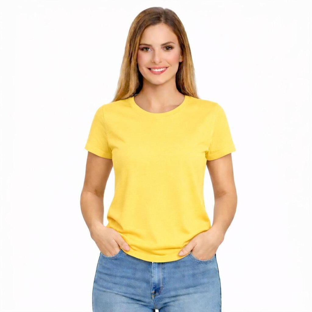 Camiseta Feminina Algodão Básica Casual Confortável Dia a Dia